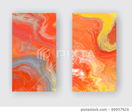 Vector orange banner set. Hand drawn abstract paint brush stroke. Vector orange banner set. Hand drawn abstract paint brush stroke. 99937928