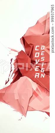 Paper art red crumpled paper abstract for concept design. Paper art red crumpled paper abstract for concept design. 99937965
