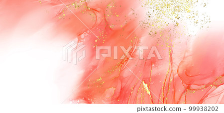 Vector coral banner. Hand drawn abstract paint brush stroke. Vector coral banner. Hand drawn abstract paint brush stroke. 99938202