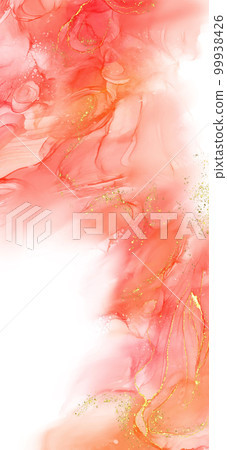 Vector coral banner. Hand drawn abstract paint brush stroke. 99938426