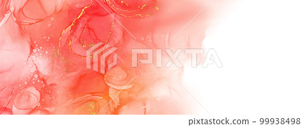 Vector coral banner. Hand drawn abstract paint brush stroke. Vector coral banner. Hand drawn abstract paint brush stroke. 99938498