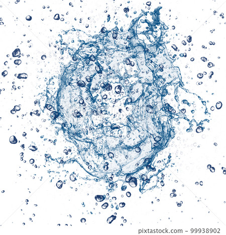 Blue Water Splash Object on Transparent Background. 99938902
