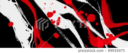 Black white red ink brush stroke. Japanese... - Stock Illustration ...