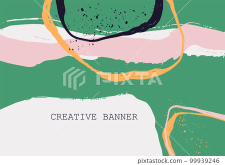 Abstract trendy universal artistic banner template. Vector illustration. 99939246