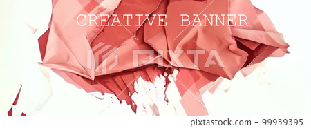 Paper art red crumpled paper abstract for concept design. 99939395