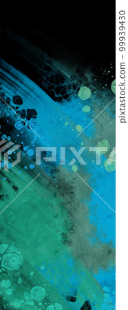 Modern blue flow background on black. Liquid shape in color banner. 99939430