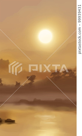 Landscape background. Abstract art template. Vector illustration. Landscape background. Abstract art template. Vector illustration. 99939431