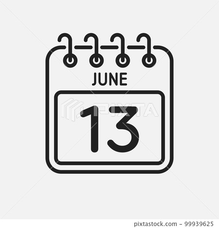 Icon page calendar day - 13 June 99939625
