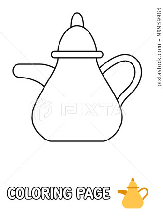 Coloring page with Tea Pot for kids Coloring page with Tea Pot for kids 99939983