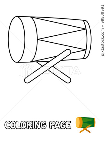 Coloring page with Drum  for kids 99939991