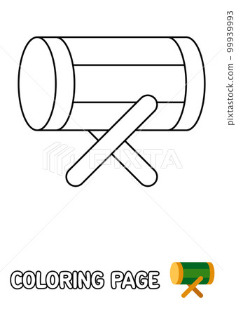 Coloring page with Drum  for kids 99939993