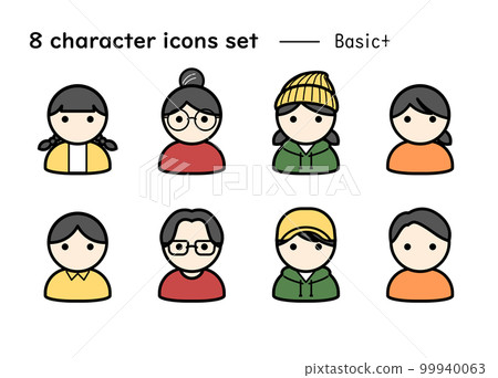 人物圖標集 8 點基本 B 顏色 99940063
