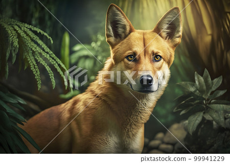 Dingo dog close-up. Generative AI. 99941229