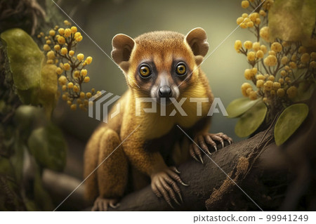 Kinkajou close-up. Generative AI. Kinkajou close-up. Generative AI. 99941249