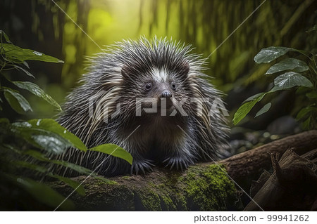 Porcupine close-up. Generative AI. Porcupine close-up. Generative AI. 99941262