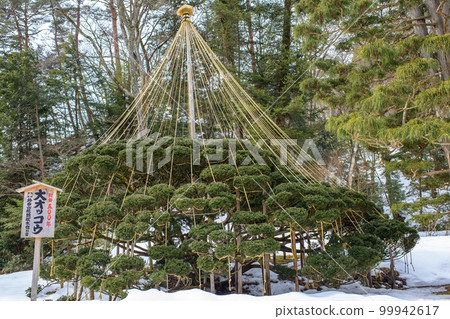 Takkoku Iwaya Bishamondo，在岩手縣Takkoku Saikoji Temple的雪域 99942617