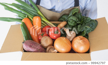 Boxed fresh vegetables | Vegetable home delivery service image Boxed fresh vegetables | Vegetable home delivery service image 99942797