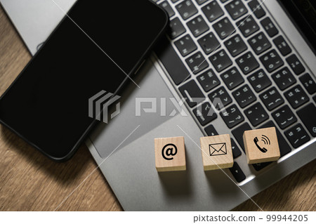 CONTACT US (Customer Support Hotline people CONNECT ) phone application blue background. 99944205