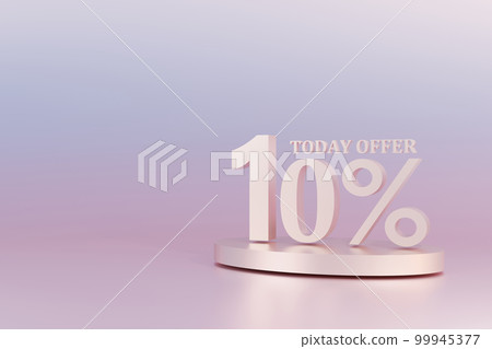 3D Rendering. 10 percent off with freespace for texting on pastel pink background. Special Offer 10% Discount Tag. Super sale offer and best seller. 3D Rendering. 10 percent off with freespace for texting on pastel pink background. Special Offer 10% Discount Tag. Super sale offer and best seller. 99945377
