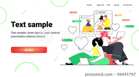 people chatting during video call social network chat bubble communication online dating app concept 99945797