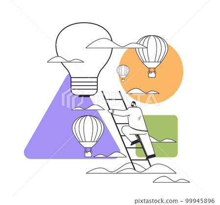 businessman climbing ladder to find lightbuld creative idea inspiration imagination new innovative project opportunity businessman climbing ladder to find lightbuld creative idea inspiration imagination new innovative project opportunity 99945896