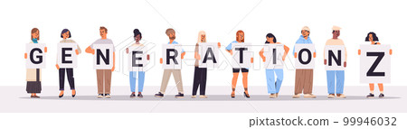 mix race people holding generation Z letters new modern demography trend with progressive youth gen mix race people holding generation Z letters new modern demography trend with progressive youth gen 99946032