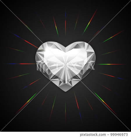 Glowing Diamond Heart Icon Glowing Diamond Heart Icon 99946973