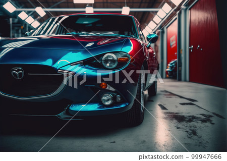 Luxury car park in indoor garage in close up view 99947666