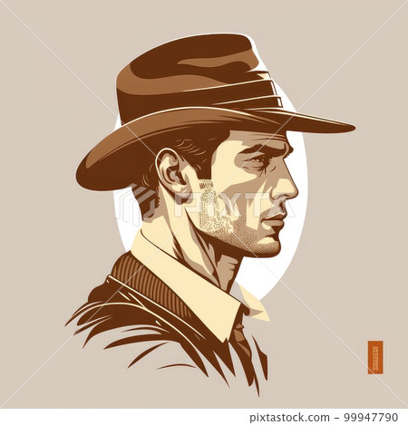 Designed graphic traditional in wearing hat western man. Designed graphic traditional in wearing hat western man. 99947790