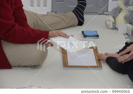 baby hand and footprint baby hand and footprint 99948068