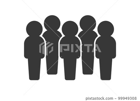 Icon/pictogram of five people standing - image of a team/group Icon/pictogram of five people standing - image of a team/group 99949308