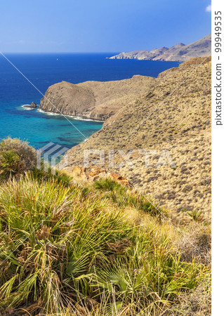 Rocky Coastline and Cliffs, Cabo de Gata-Nijar Natural Park, Spain Rocky Coastline and Cliffs, Cabo de Gata-Nijar Natural Park, Spain 99949535