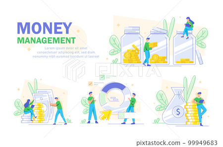 Financial consultant leaning on a stack of coins smiles friendly and waves with hand,Financial consulting, investment and savings,Successful investor or entrepreneur Financial consultant leaning on a stack of coins smiles friendly and waves with hand,Financial consulting, investment and savings,Successful investor or entrepreneur 99949683