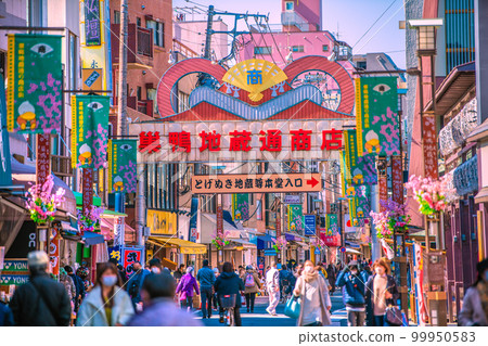 Views of Tokyo's Tokyo cityscape such as Sugamo Jizo shopping Views of Tokyo's Tokyo cityscape such as Sugamo Jizo shopping 99950583