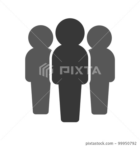 Icon/pictogram of a group of three people, one in the front row and two in the back row - Image of the leader/applicant Icon/pictogram of a group of three people, one in the front row and two in the back row - Image of the leader/applicant 99950792