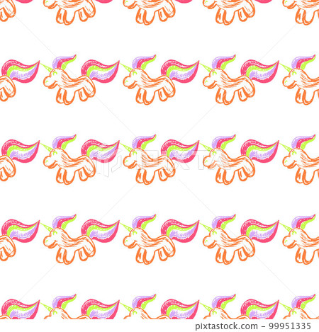 Seamless pattern. Children's drawings with wax crayons 99951335