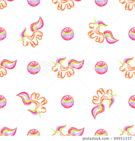 Seamless pattern. Children's drawings with wax crayons Seamless pattern. Children's drawings with wax crayons 99951337