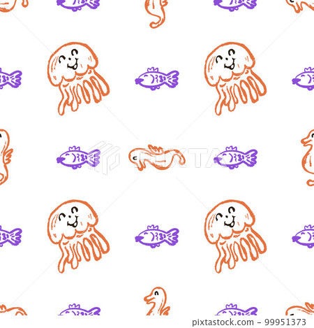 Seamless pattern. Children's drawings with wax crayons Seamless pattern. Children's drawings with wax crayons 99951373