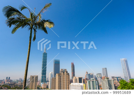 台灣台北市香山，從天文台看到的台北市容（永春港公園） 99951689