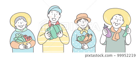 有新鮮蔬菜的農夫 99952219