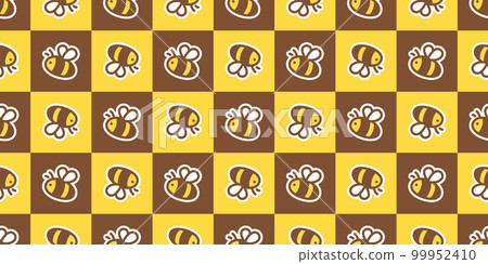 honey bee seamless pattern honeycomb vector checked insect scarf isolated cartoon gift wrapping paper repeat background tile wallpaper illustration doodle textile design 99952410