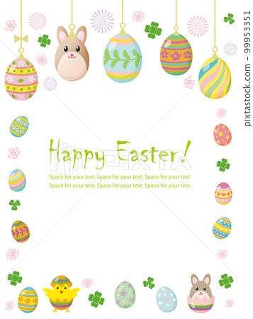 easter bunny and eggs background illustration 99953351