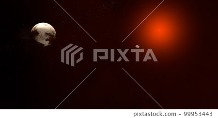 Styx, Pluto natural satellite, orbiting in the outer space 99953443