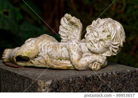 weathered small winged angel 99953657