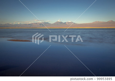 Licancabur with reflection lake and volcanic landscape at Sunset, Atacama, Chile Licancabur with reflection lake and volcanic landscape at Sunset, Atacama, Chile 99953895