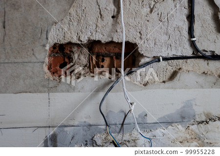 Electric wires in the wall. Electric wires in the wall. 99955228