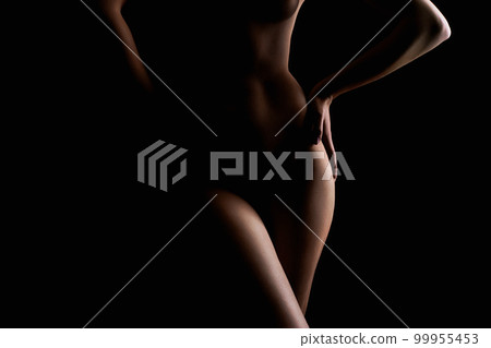 Nude Woman. Beautiful Sexy Naked Body Girl. Silhouette Nude Woman. Beautiful Sexy Naked Body Girl. Silhouette 99955453