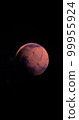 Satellite Phobos orbiting around Mars planet in the outer space. 4K Vertical 99955924
