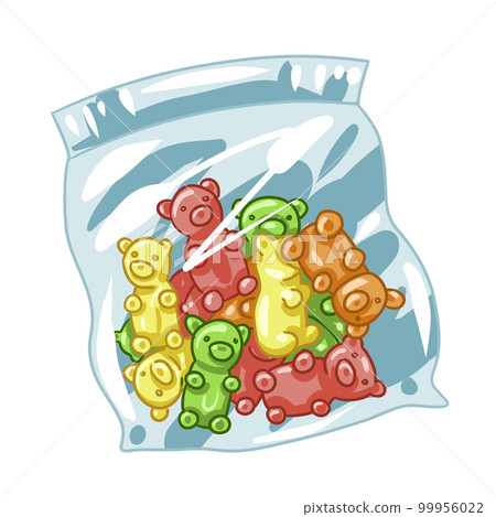 bag with marmalade with cannabis. marmalade vector bears bag with marmalade with cannabis. marmalade vector bears 99956022