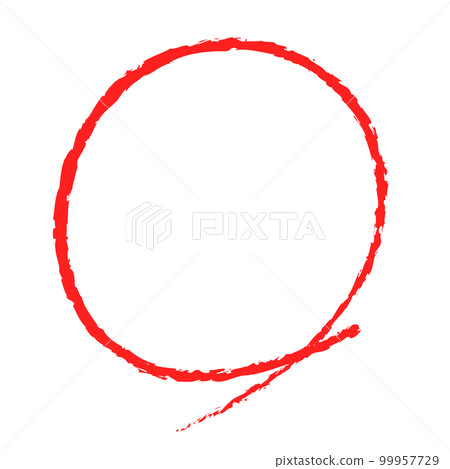 手寫的紅色圓圈和紅色筆觸。 99957729